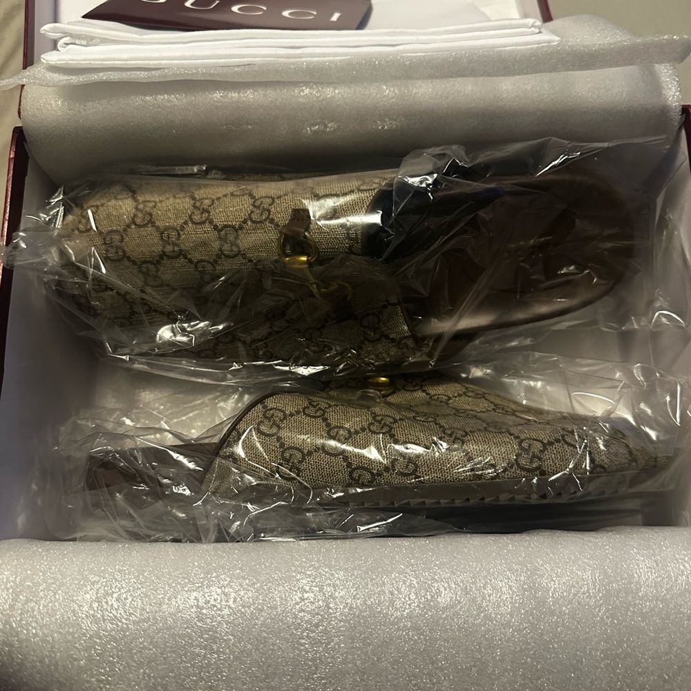 Beige and Brown Slip-On Loafers - Picture 2 of 2